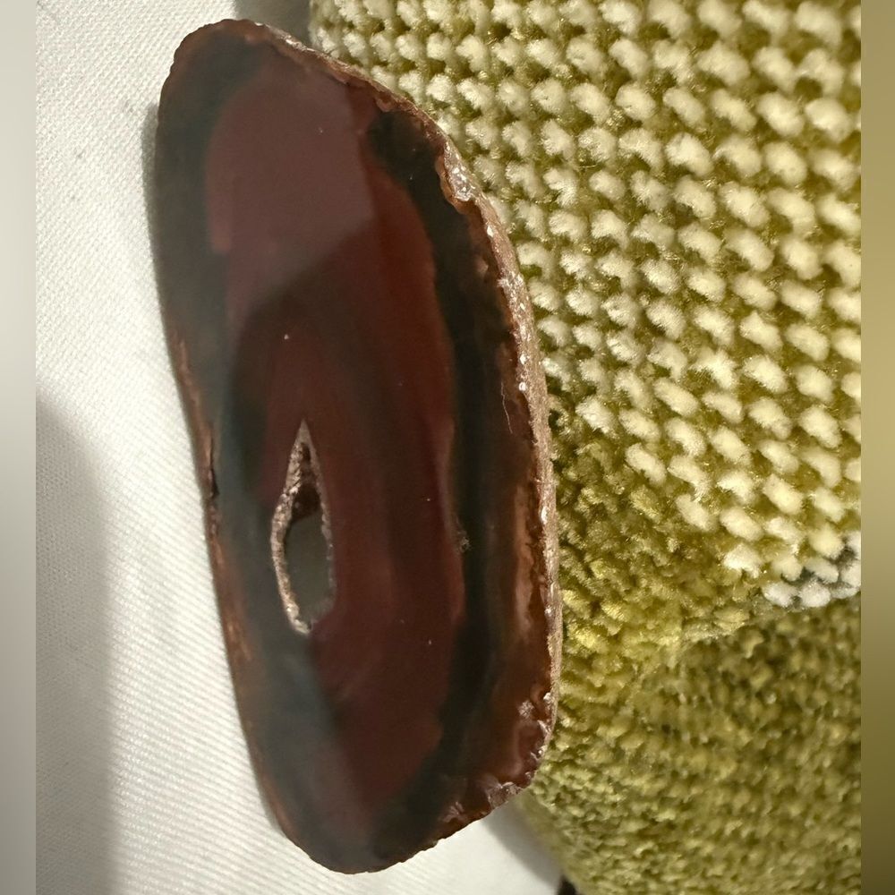 Polished Agate Slice – Natural Crystal Geode with Red & Black Bands - Picture 8 of 17